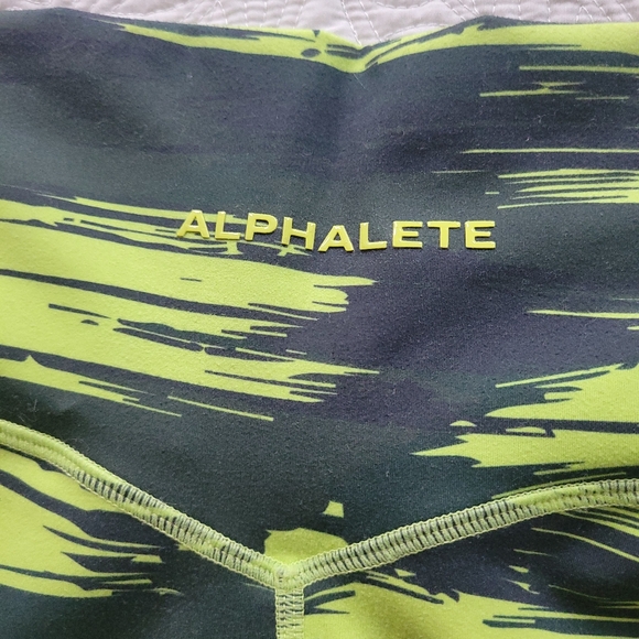 Alphalete Neon Green and Black Athletic Shorts - Picture 3 of 3